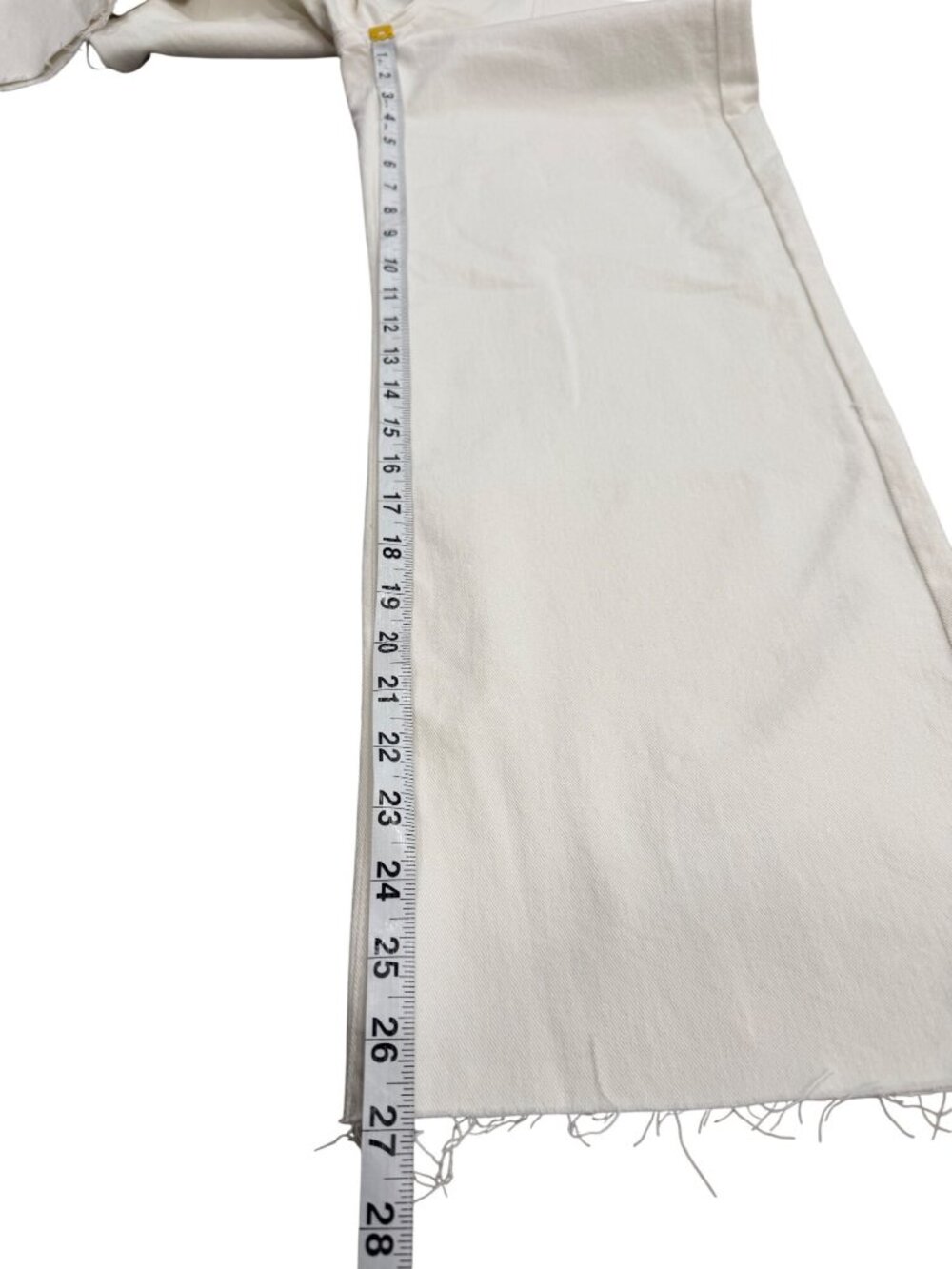 Paige Women Sz 25 Anessa Utility Jeans Cropped Ivory Ecru High-Rise Wide-Leg NEW - Picture 6 of 10